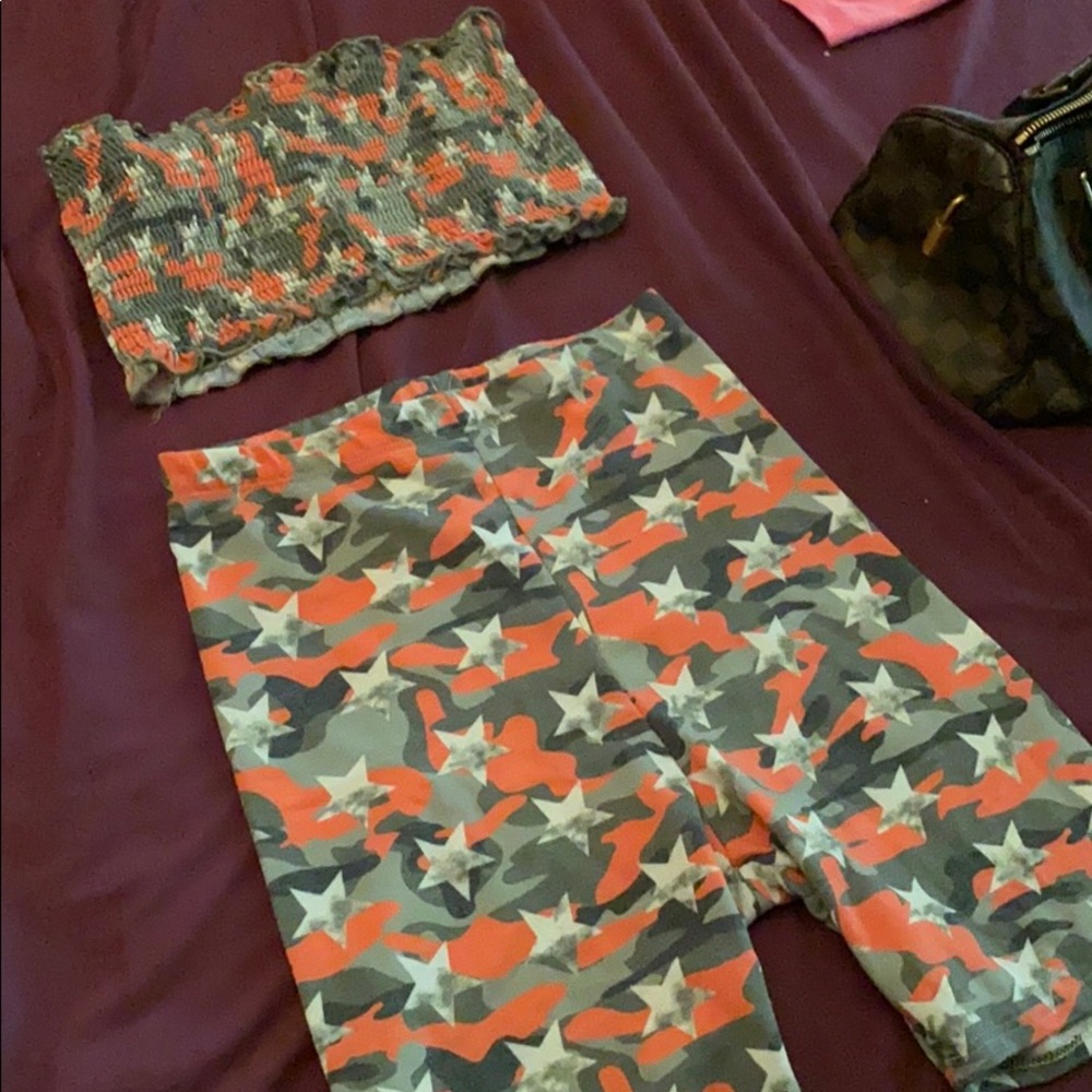 Fashion nova camp biker short set